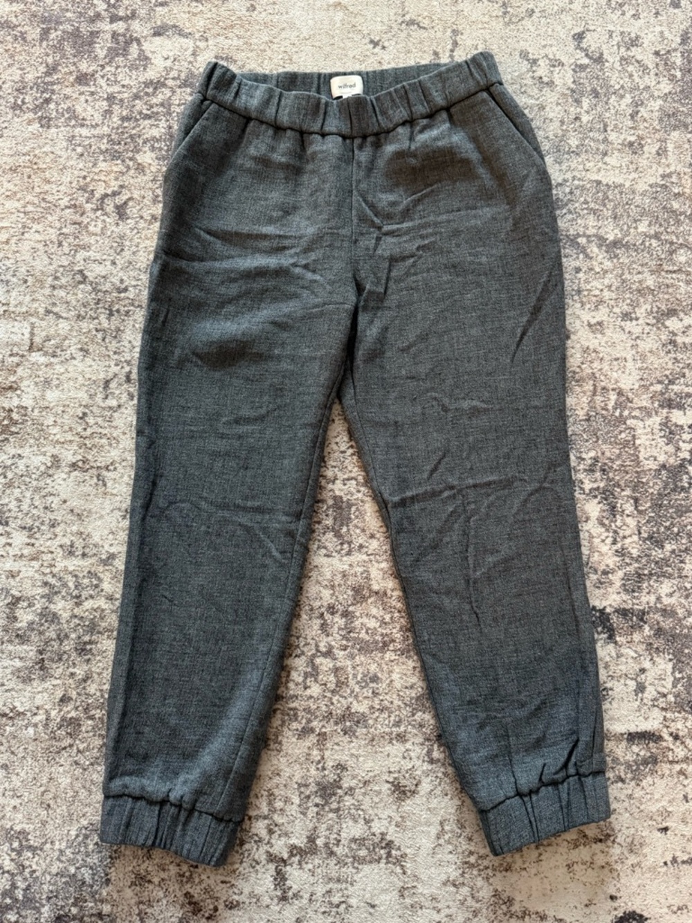 Aritzia Wilfred Turquet Wool Jogger Pants | Grey | Size M | High Rise Tapered